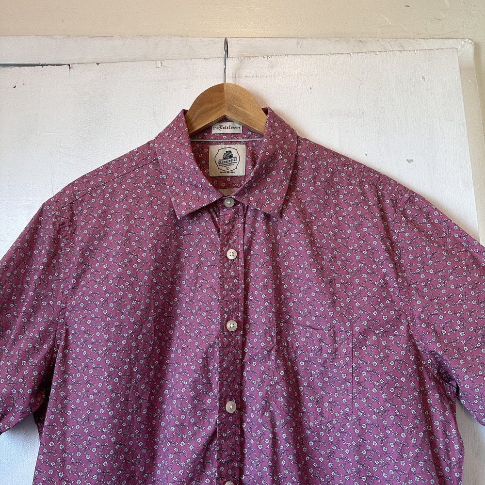 Kennington The Estate Shirt Button Down Polo Dark Pink preppy casual Men's Large - Picture 8 of 8